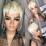 Ladies Fashion Short Straight Hair Golden