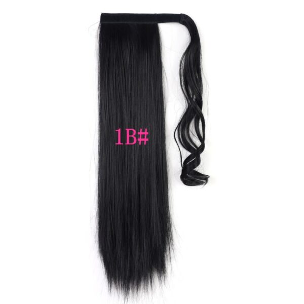 Long Straight Wrap Around Clip In Ponytail Hair Extension Heat Resistant Synthetic Tail Fake Hair - Image 3
