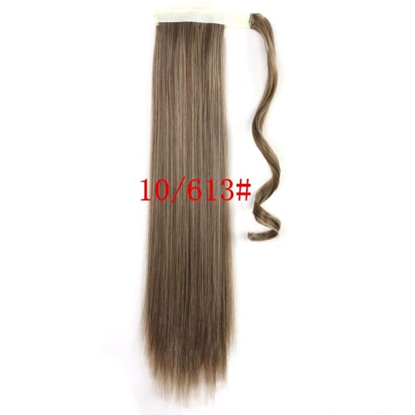 Long Straight Wrap Around Clip In Ponytail Hair Extension Heat Resistant Synthetic Tail Fake Hair - Image 8