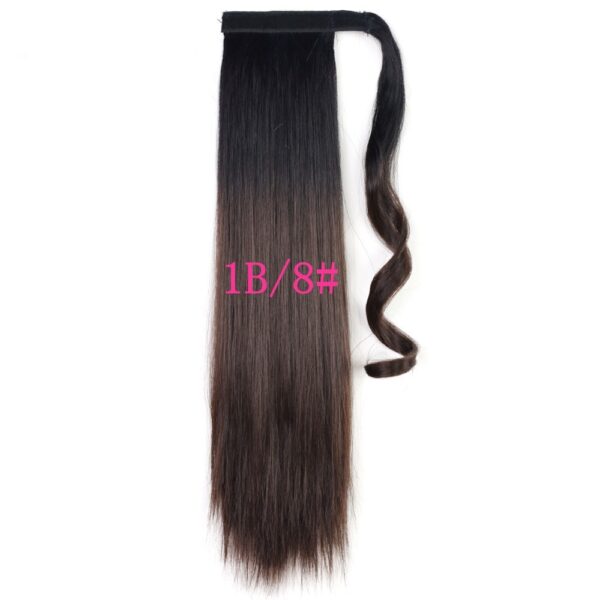 Long Straight Wrap Around Clip In Ponytail Hair Extension Heat Resistant Synthetic Tail Fake Hair - Image 4