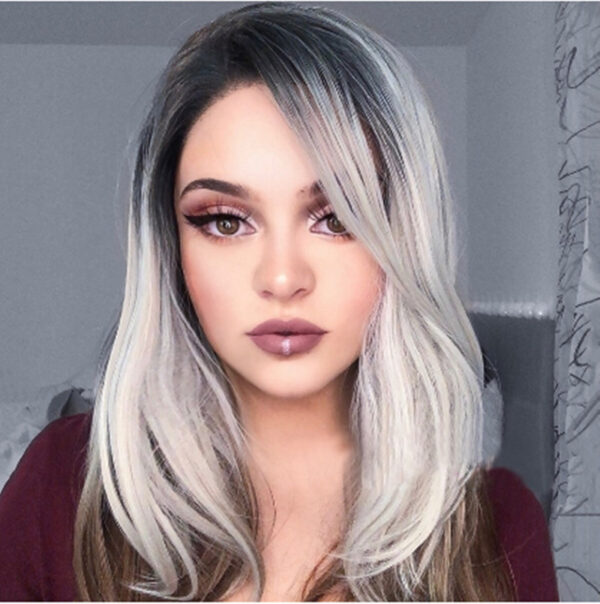 Three-color Gradient Mid-section Women's Wig Set - Image 3