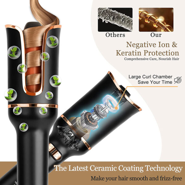Automatic Curling Iron Air Curling Flat Iron Magic Wand Wave Styling Automatic Rotating Curling Wand Salon Styling - Image 2